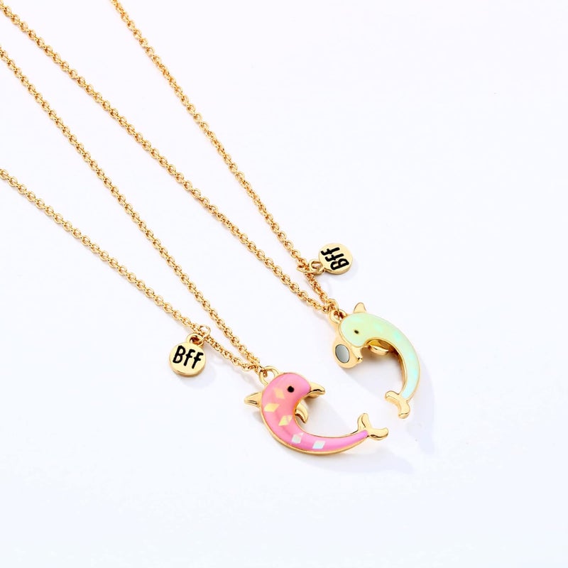 Lezmoii Friendship Necklace Best Friend Necklace Matching Magnetic BFF Necklace for 2 Girls Friendship Gifts - Image 3